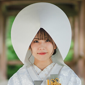 京都和装前撮り・フォトウェディングの綿帽子