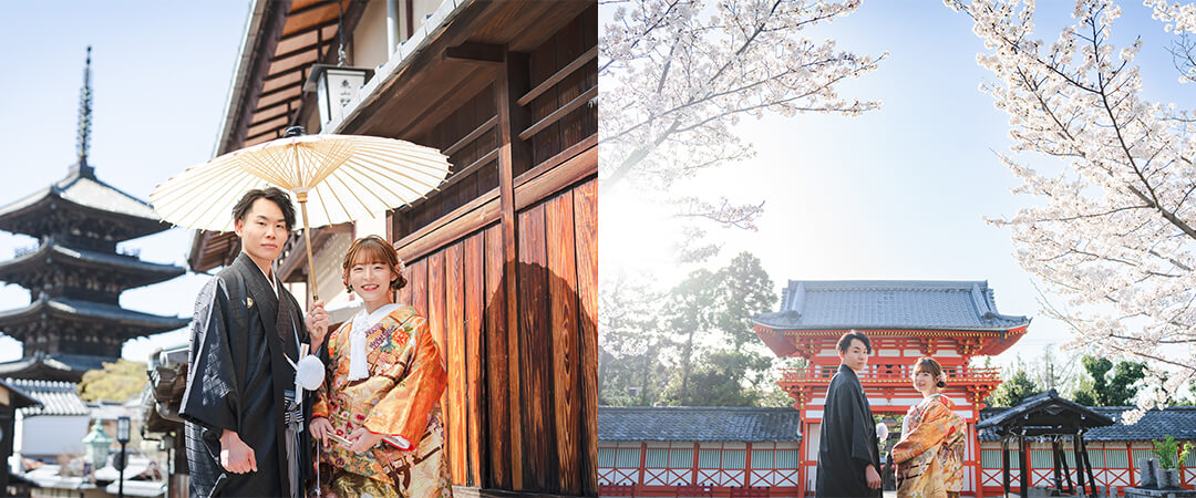 京都和装前撮り・フォトウェディングのロケ地２カ所プラン 参考写真
