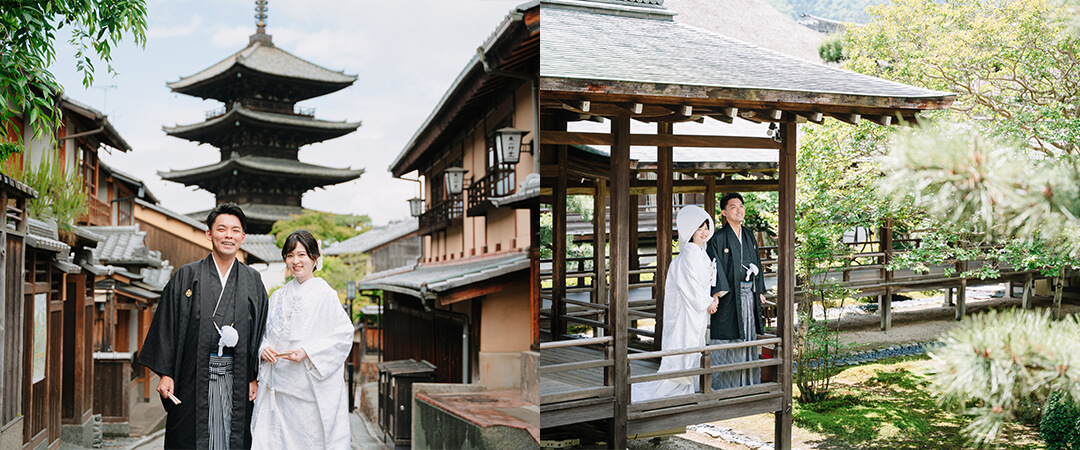 京都和装前撮り・フォトウェディングのロケ地２カ所プラン 参考写真