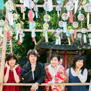 京都和装前撮りの正寿院で家族と一緒に撮影