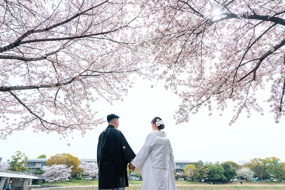 京都前撮りの思い出体験「桜の鴨川」