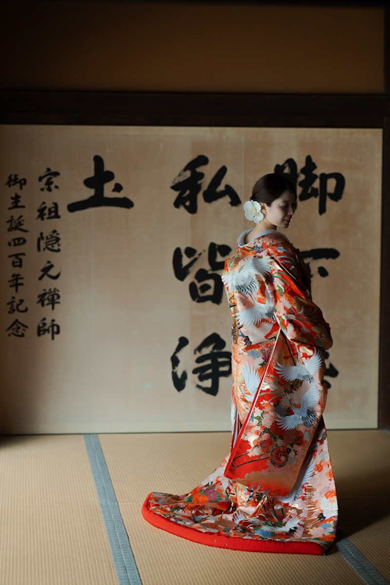 京都和装前撮り・フォトウェディング　のピン写・ソロカット「新婦ソロをかっこよく」