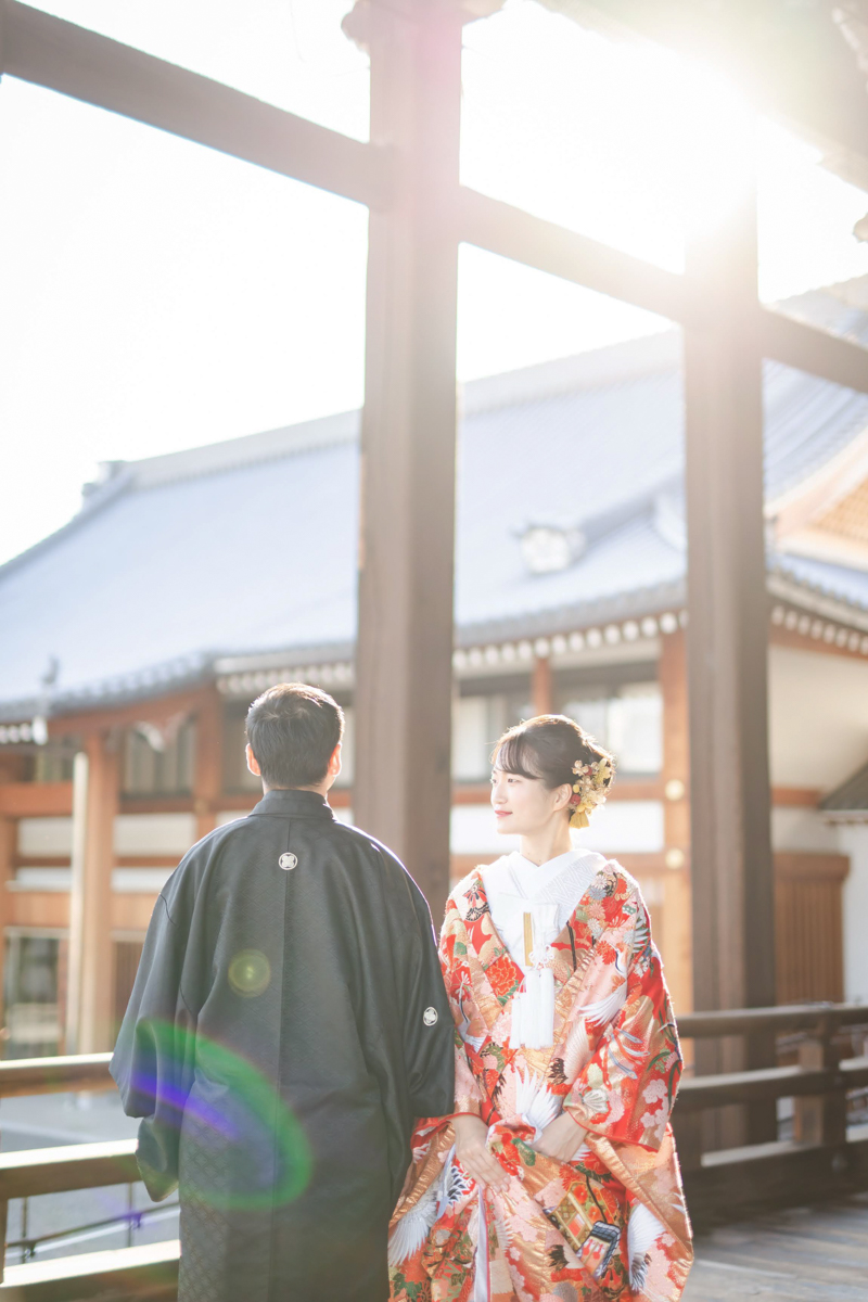 京都和装前撮りは安いので西本願寺が人気