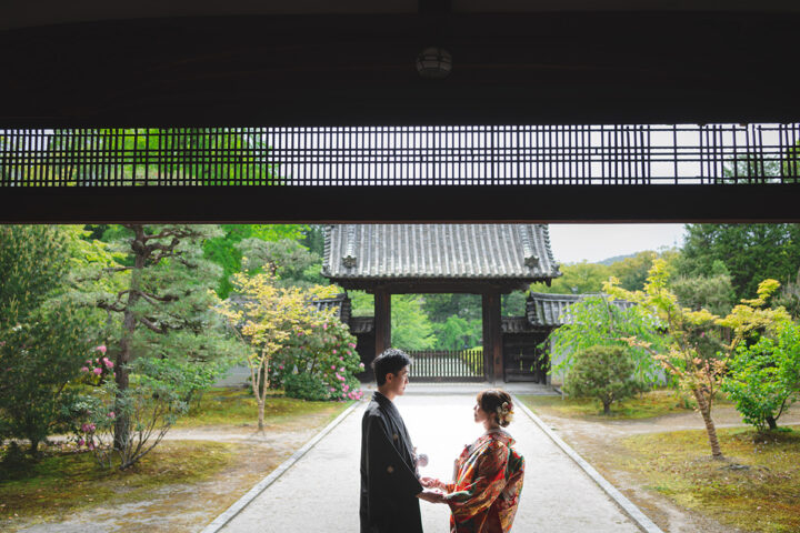 京都　前撮り　新緑　和装　随心院