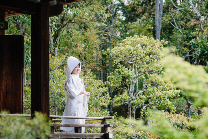 世界遺産・御室仁和寺での京都和装前撮りは白無垢が合う
