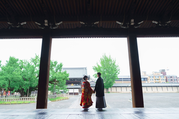 世界遺産の西本願寺で京都前撮り