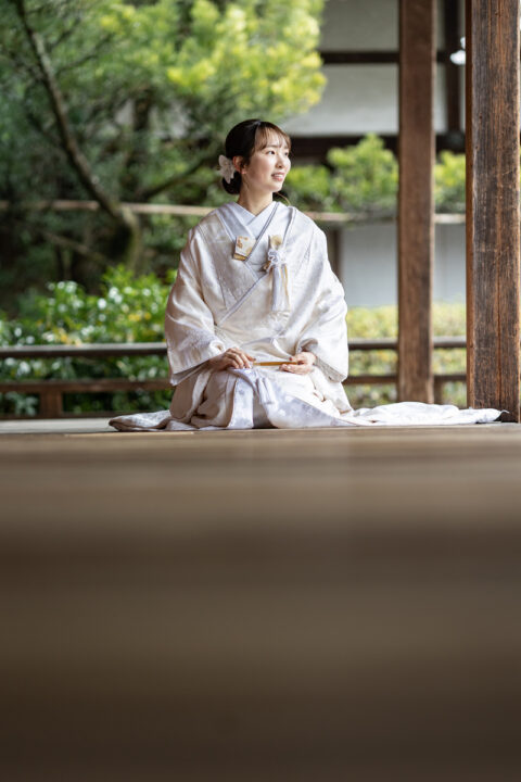 桜の京都和装前撮り・フォトウェディングは白無垢が人気