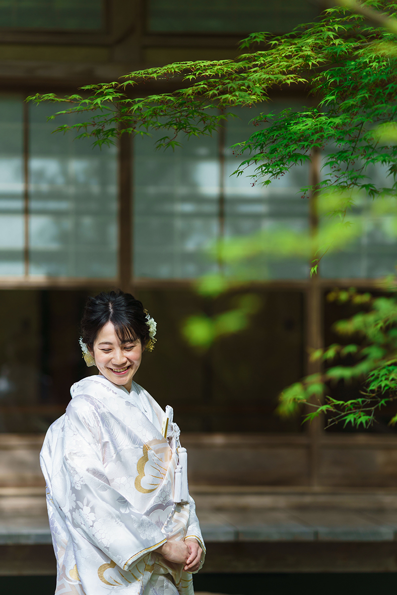 京都・圓光寺前撮り「新婦のソロショット」