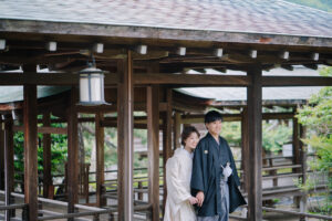 結婚式の和装フォトウェディング「大覚寺の回廊」