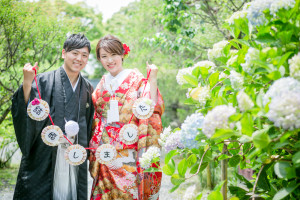 京都の和装前撮りはあじさいの時期が人気です