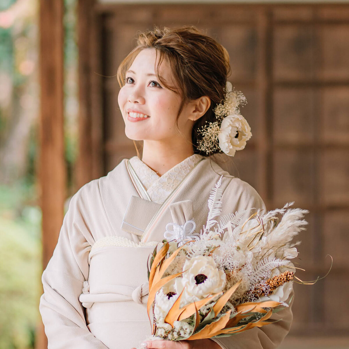 和装前撮りのヘアスタイル