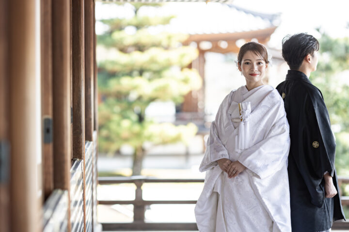 京都のフォトウェディングは大覚寺で和装前撮りがおしゃれ