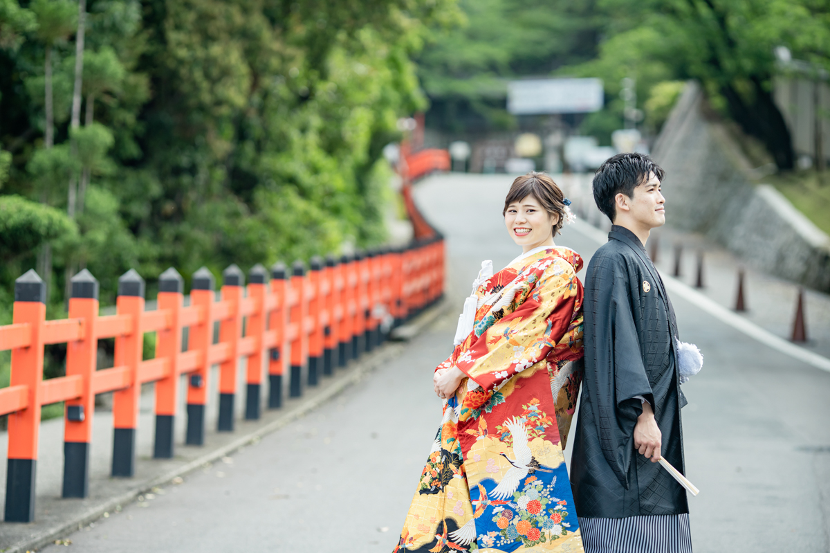 和装の前撮りは東山八坂で色打掛を着るのが人気