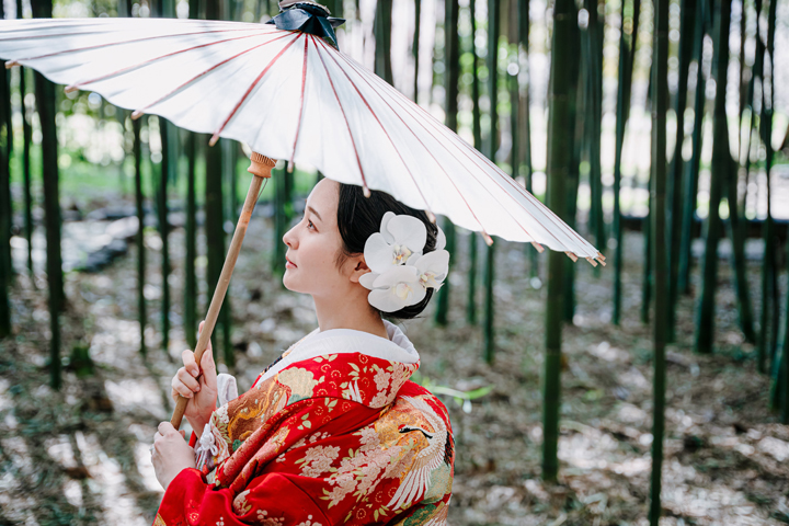 京都和装前撮り・フォトウェディングは竹林がある大覚寺がおすすめ