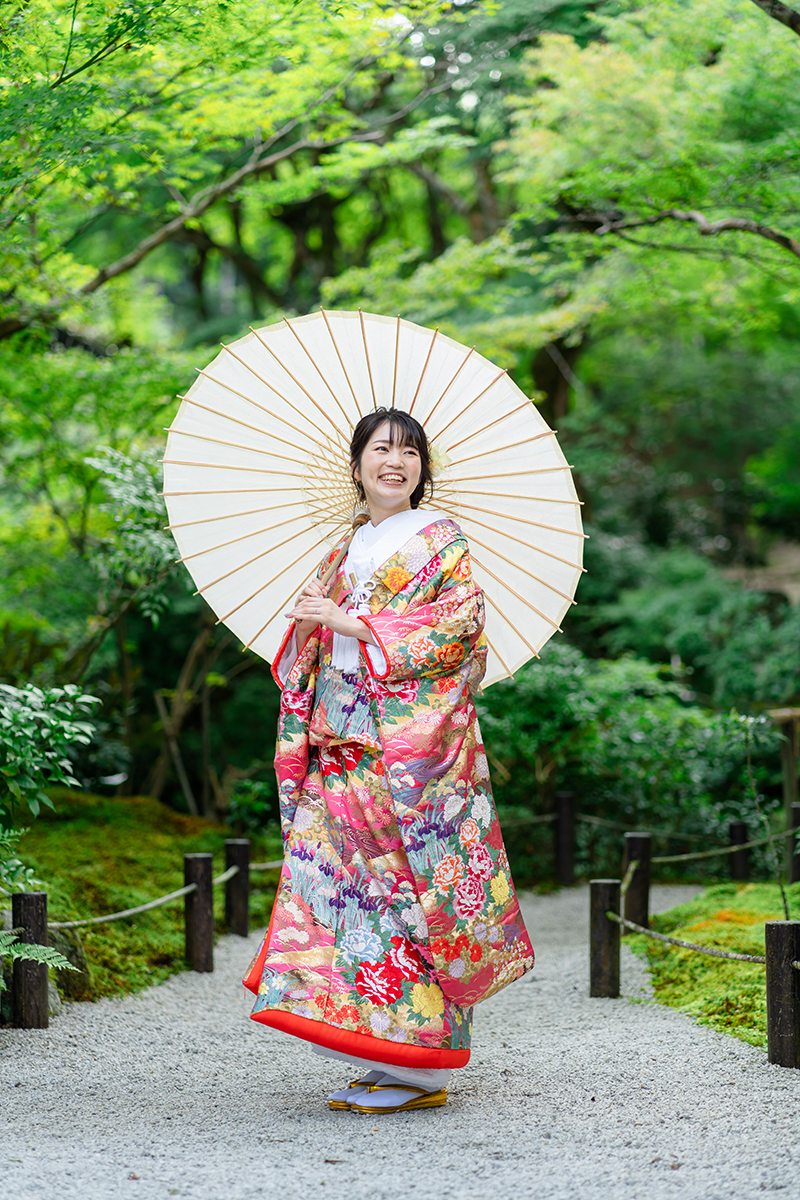 京都・圓光寺前撮り「新婦のソロショット」