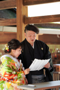 京都で叶える結婚奉告祭「梅宮大社で新郎新婦が神前で誓う」