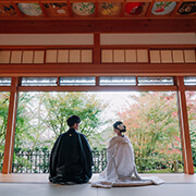 正寿院前撮りの縁側と庭