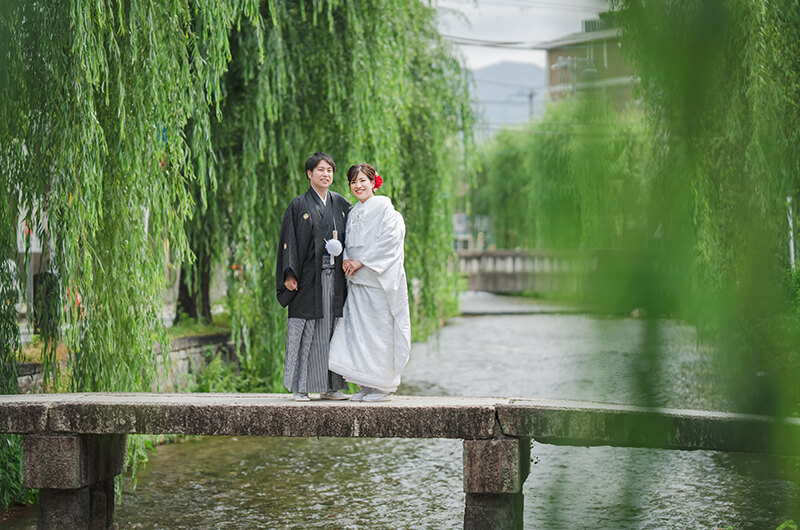 京都白川の前撮り・フォトウェディングで和装を着る