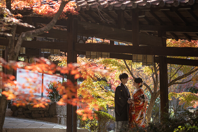 京都で和装前撮りができるフォトウェディング2ヶ所プラン